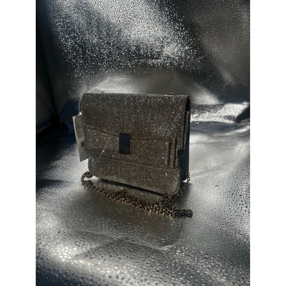 Call It Spring Glitter Bow Crossbody Bag Rose Gold Chain Evening Clutch NWT